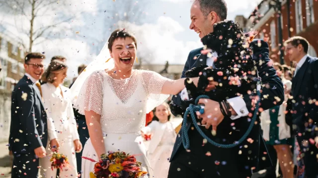 Confetti outside, Battersea Arts Centre - Photography by Kari Bellamy